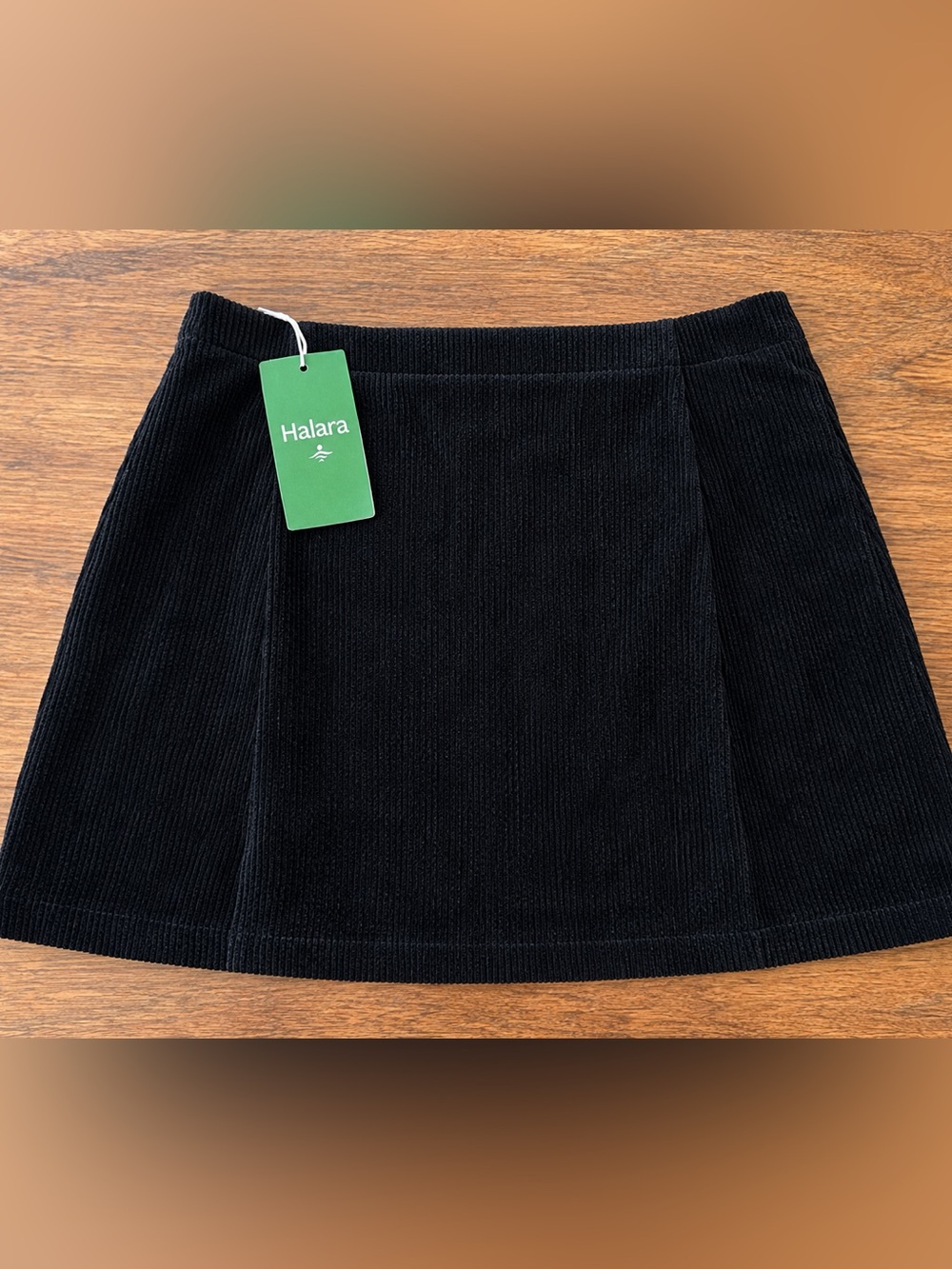 HALARA Corduroy Mini Skirt in Black